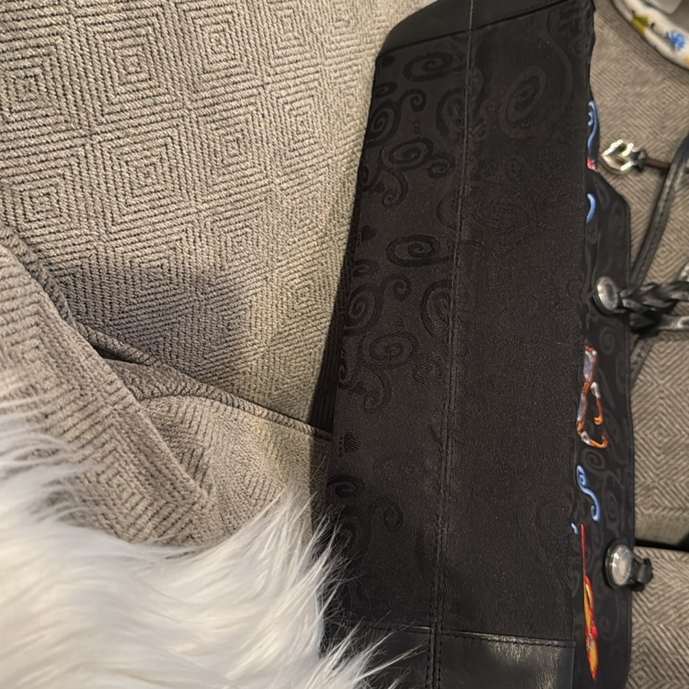Brighton two sided Embroidered Black Shoulder bag pre owned used - Picture 8 of 9
